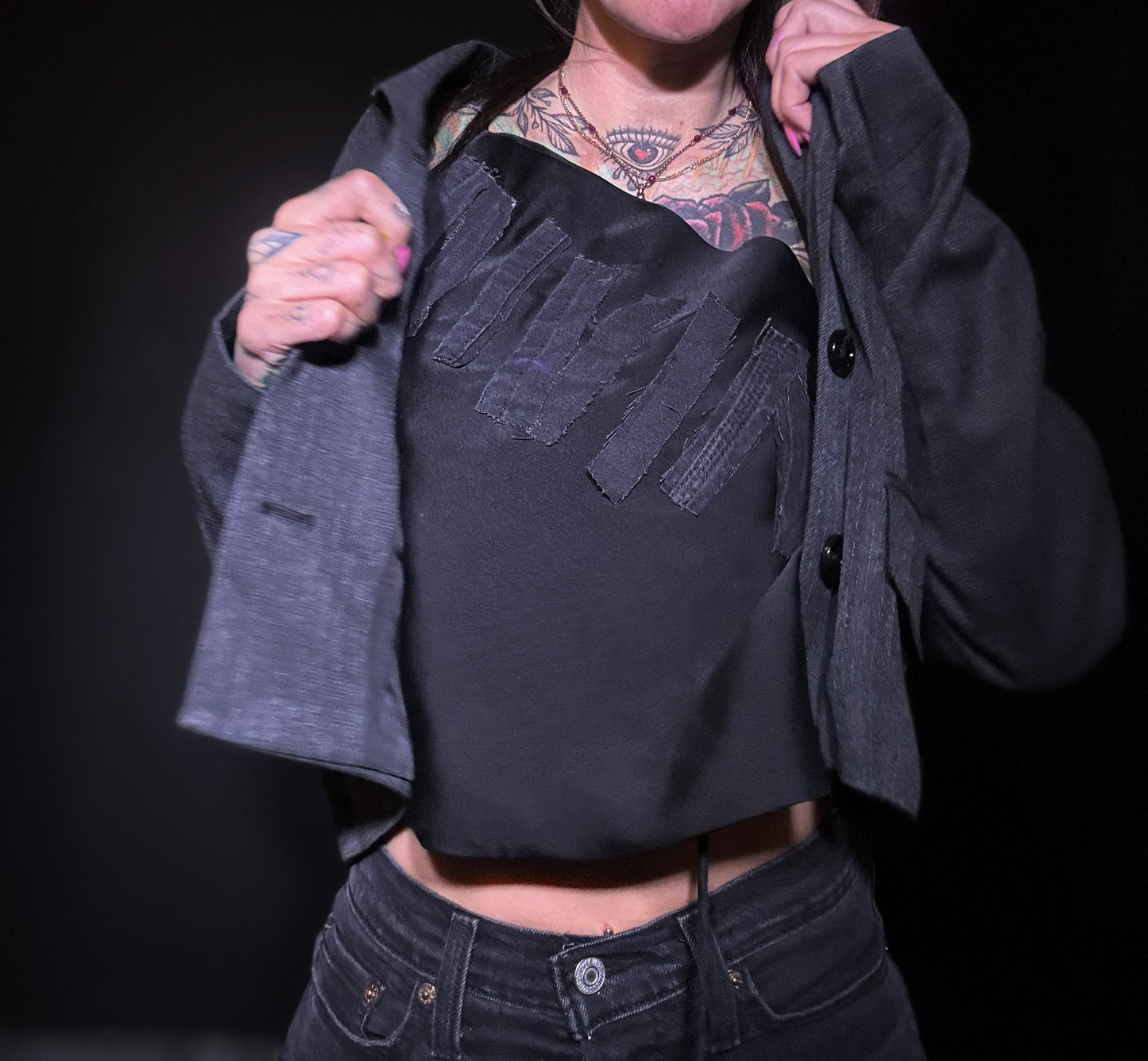 x DIVINE Asymmetrical Top Black