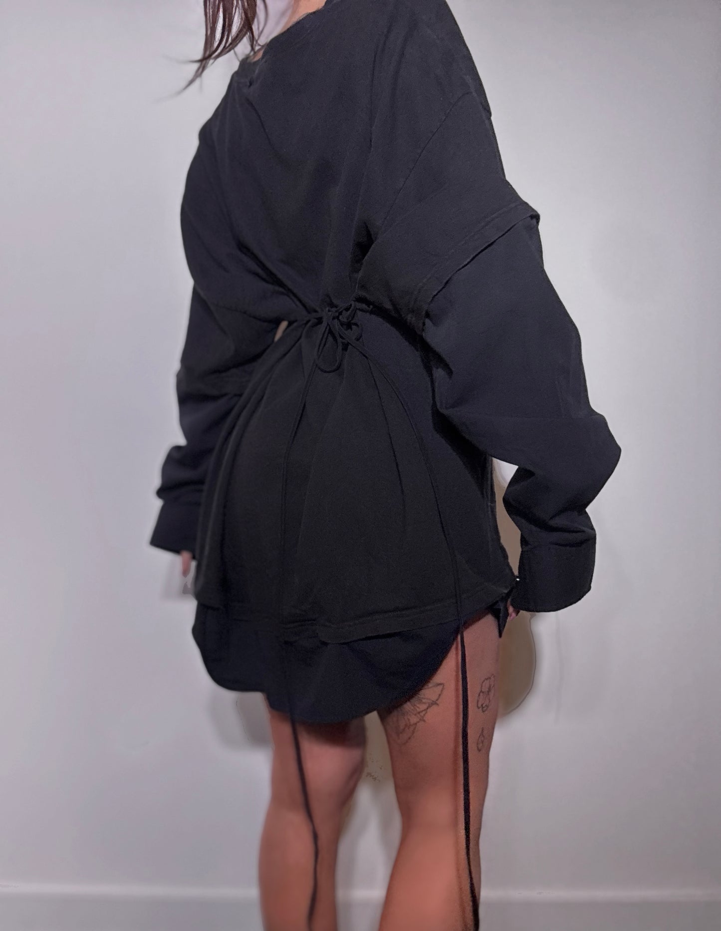 x Vintage Tee Long Sleeve Dress Black