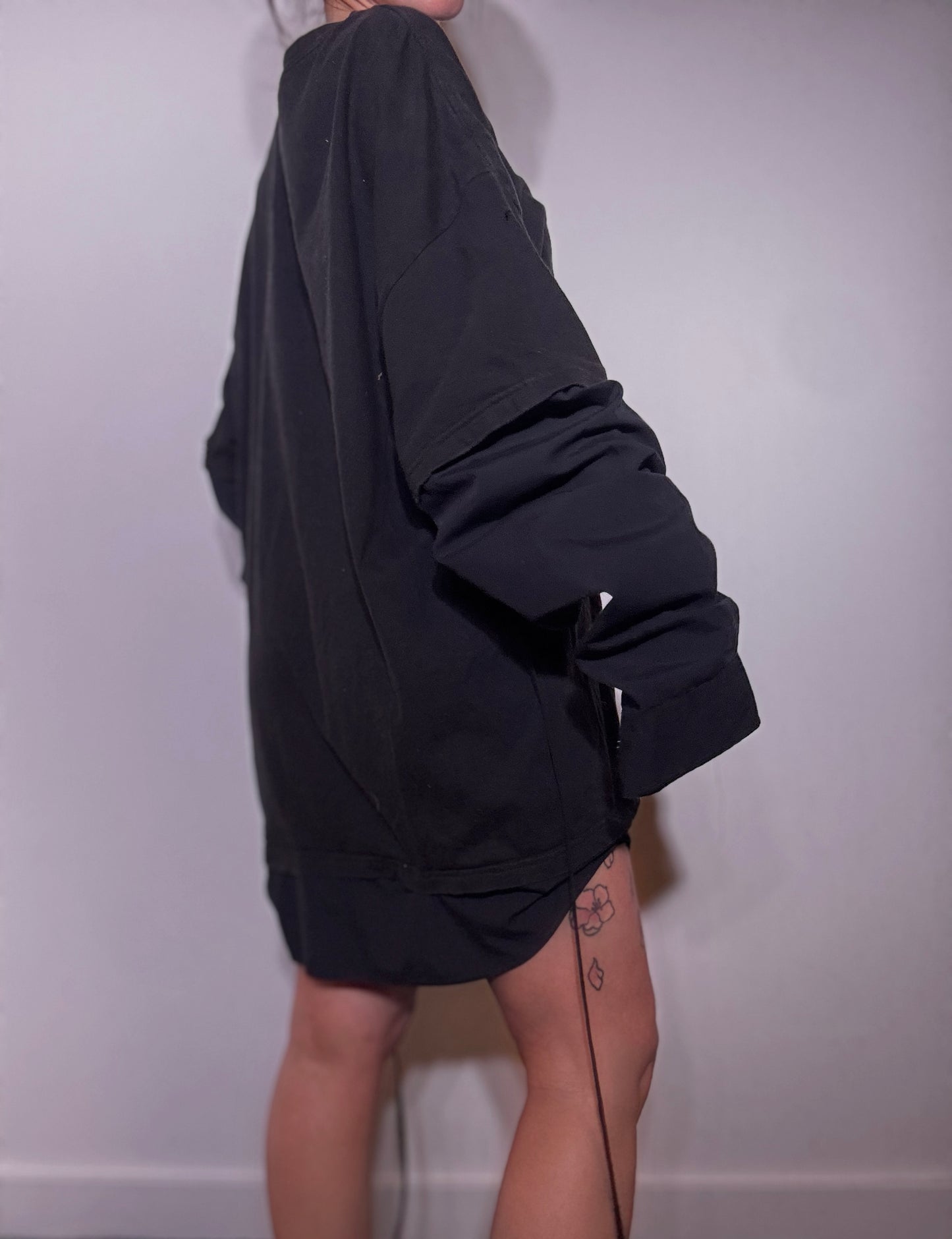 x Vintage Tee Long Sleeve Dress Black