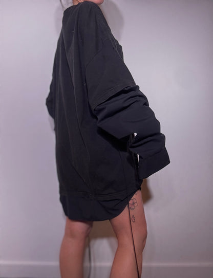 x Vintage Tee Long Sleeve Dress Black