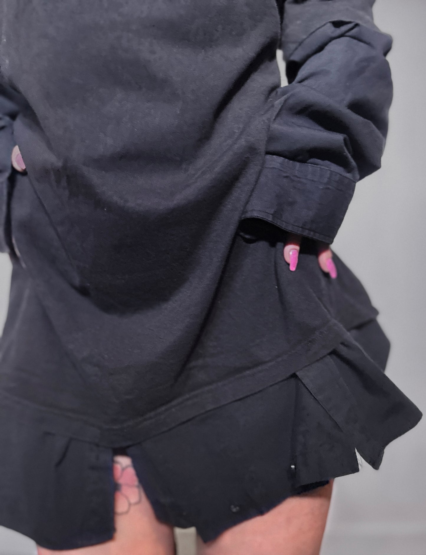 x Vintage Tee Long Sleeve Dress Black