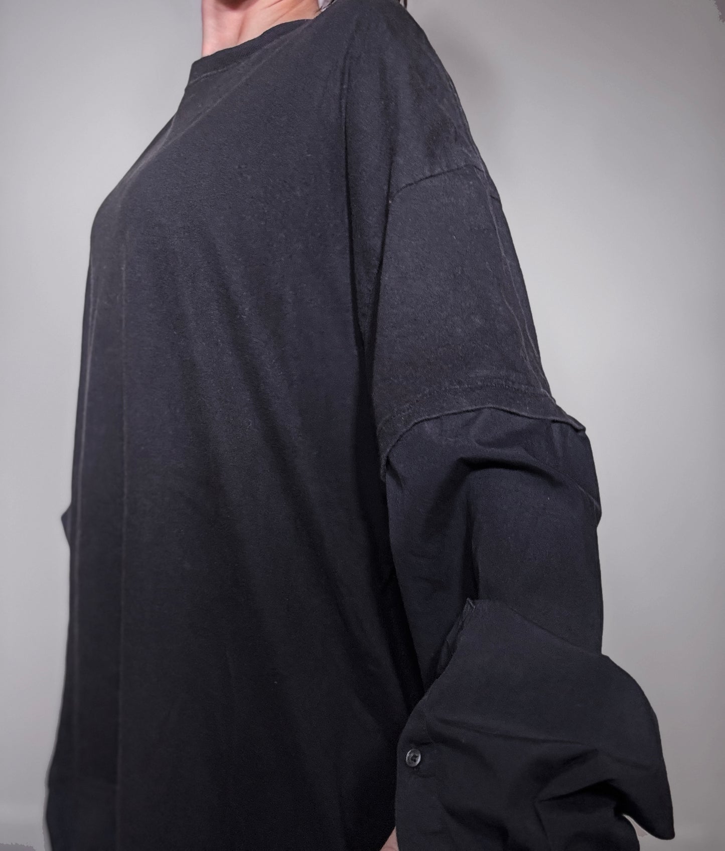 x Vintage Tee Long Sleeve Dress Black