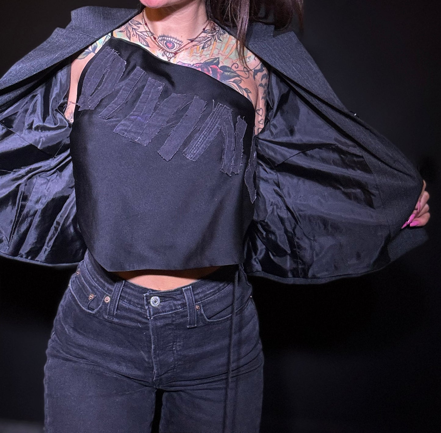 x DIVINE Asymmetrical Top Black