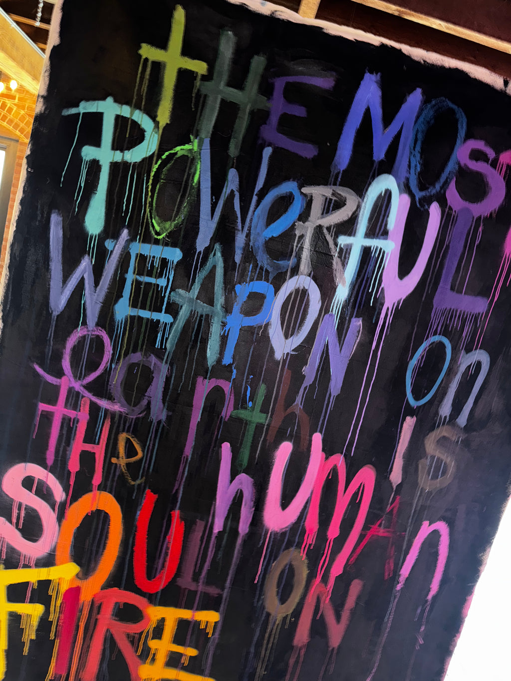 "THE MOST POWERFUL WEAPON ON EARTH" Urban Contemporary (unstretched canvas)