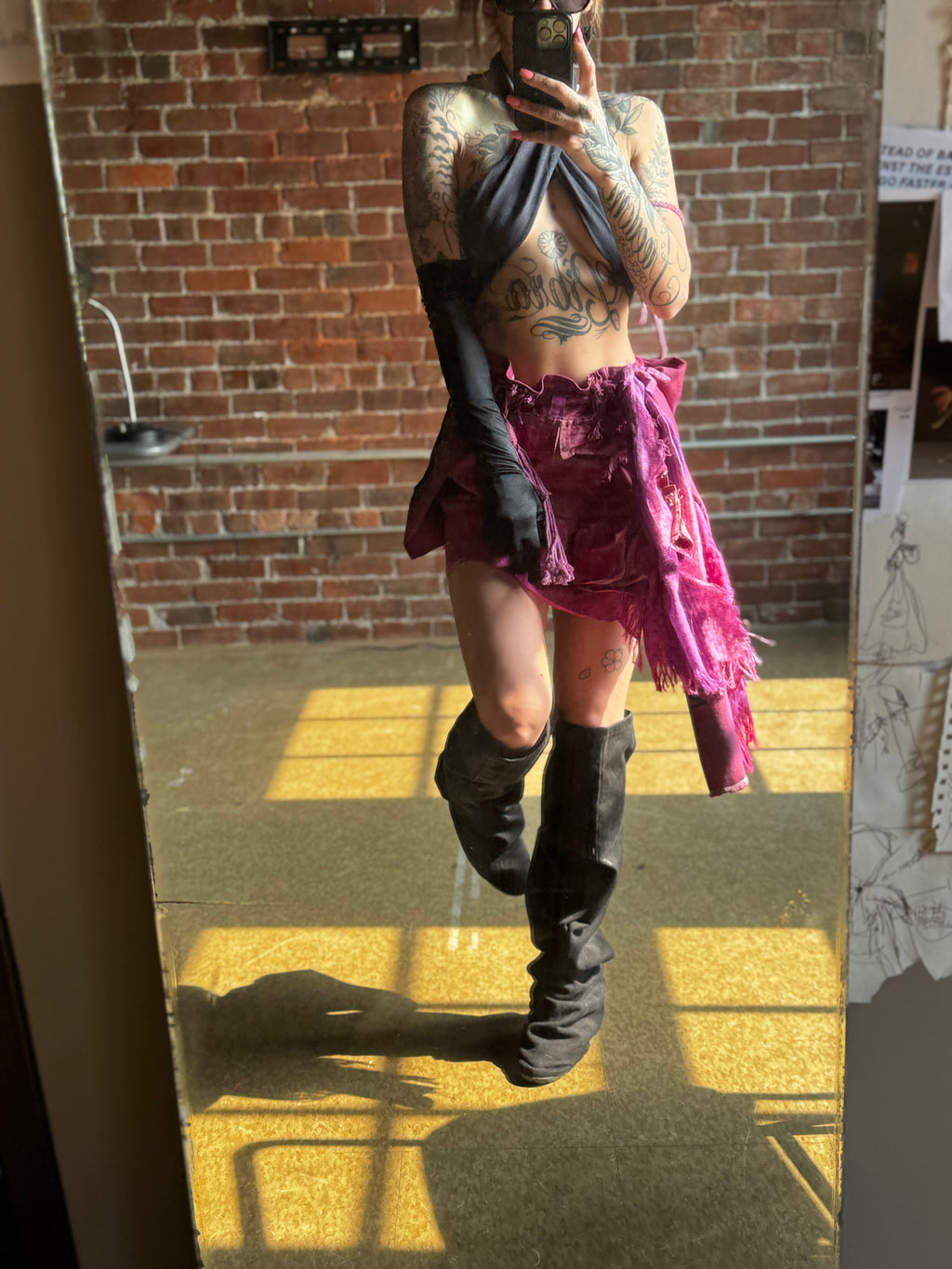 x Utility Skirt Fuscia