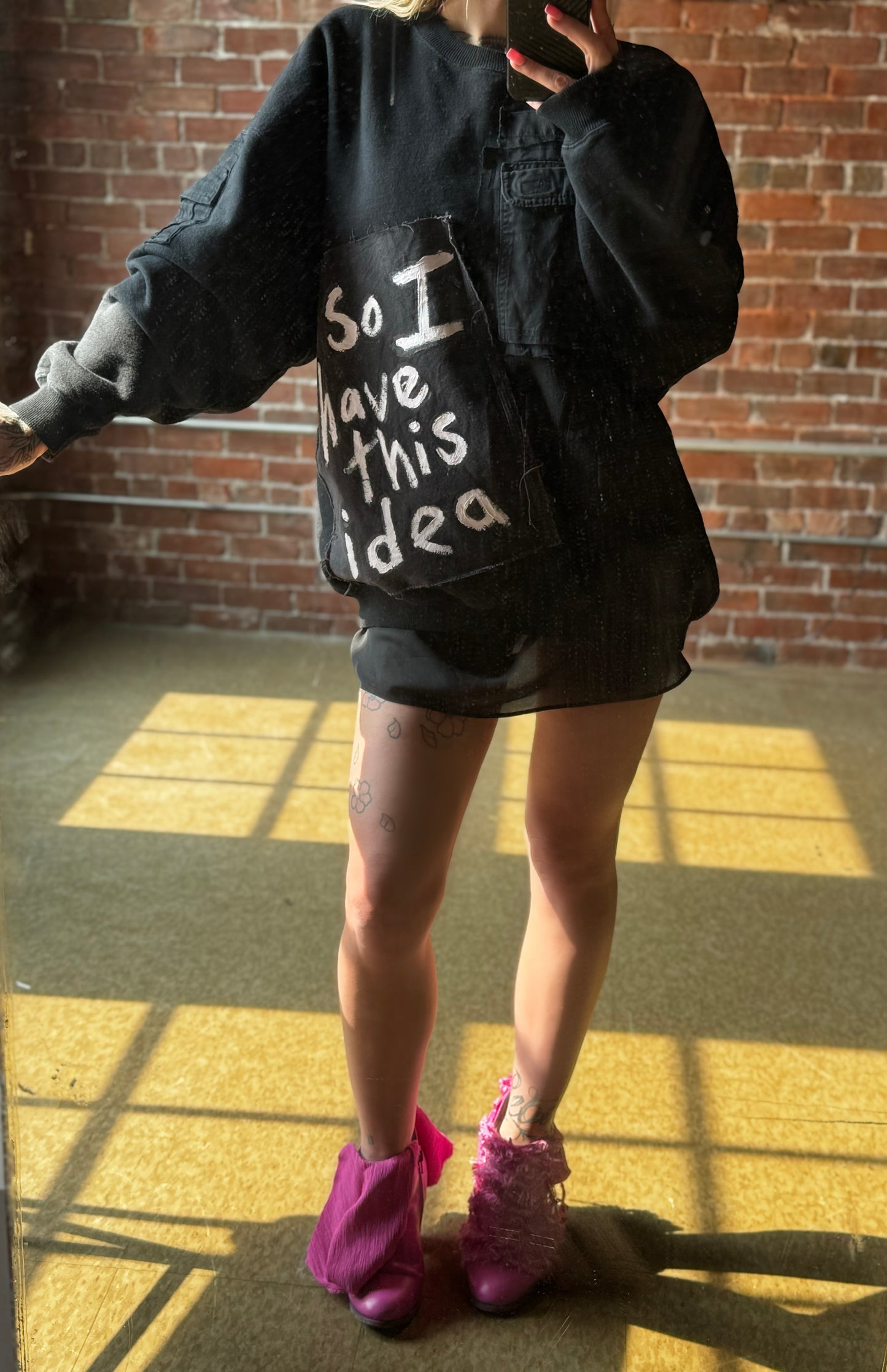 x IDEA Vintage Crew Neck Black