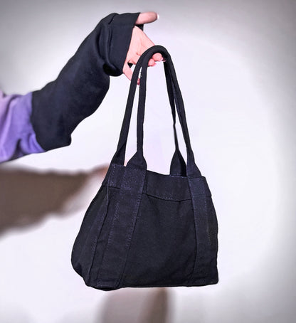 x Upcycled Canvas Bag with Hand-Painted Patch