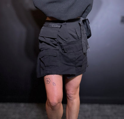 x Customized Cargo Mini Skirt Black