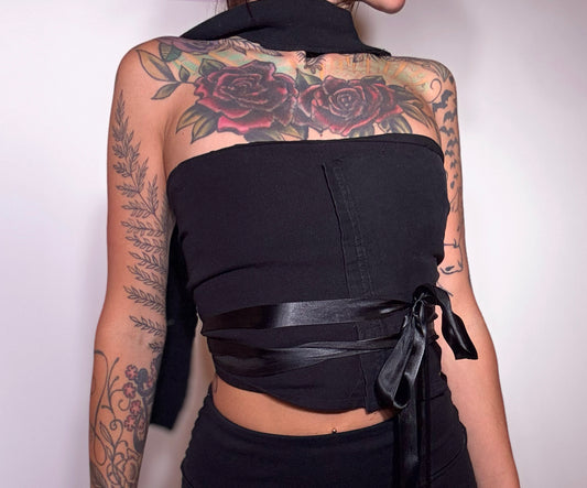 x Corset Scrap Top Black