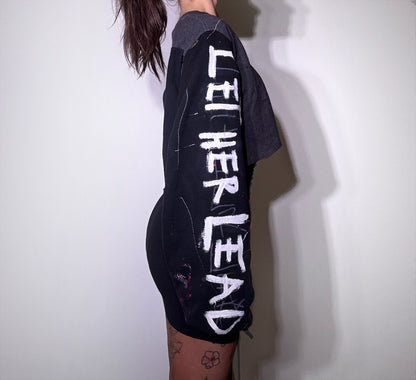 x LET HER LEAD Cropped Sweatshirt Black